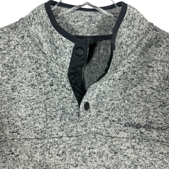 Eddie Bauer Men’s Large Radiator Fleece 1/4 Snap Mock Pullover Sweatshirt Gray - Picture 5 of 12